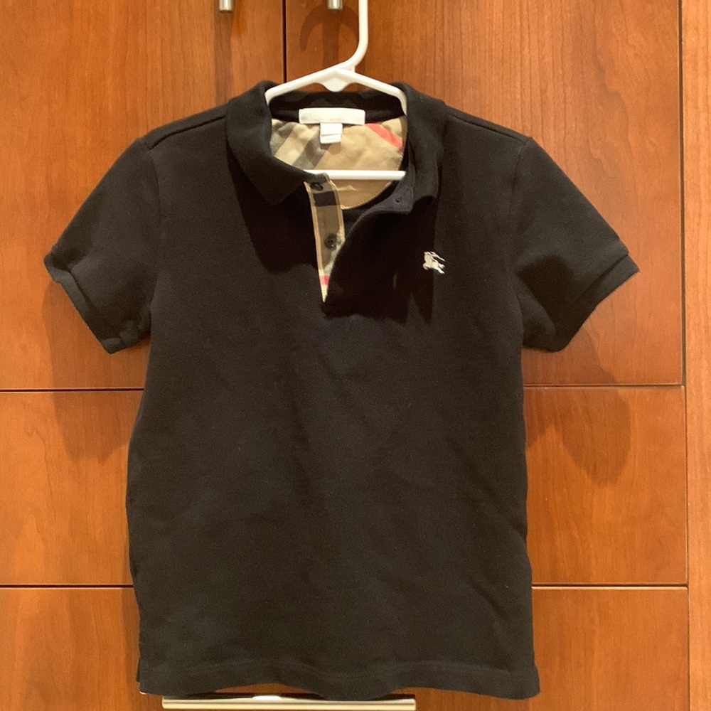 Burberry plaid trim polo shirt. Worn once!